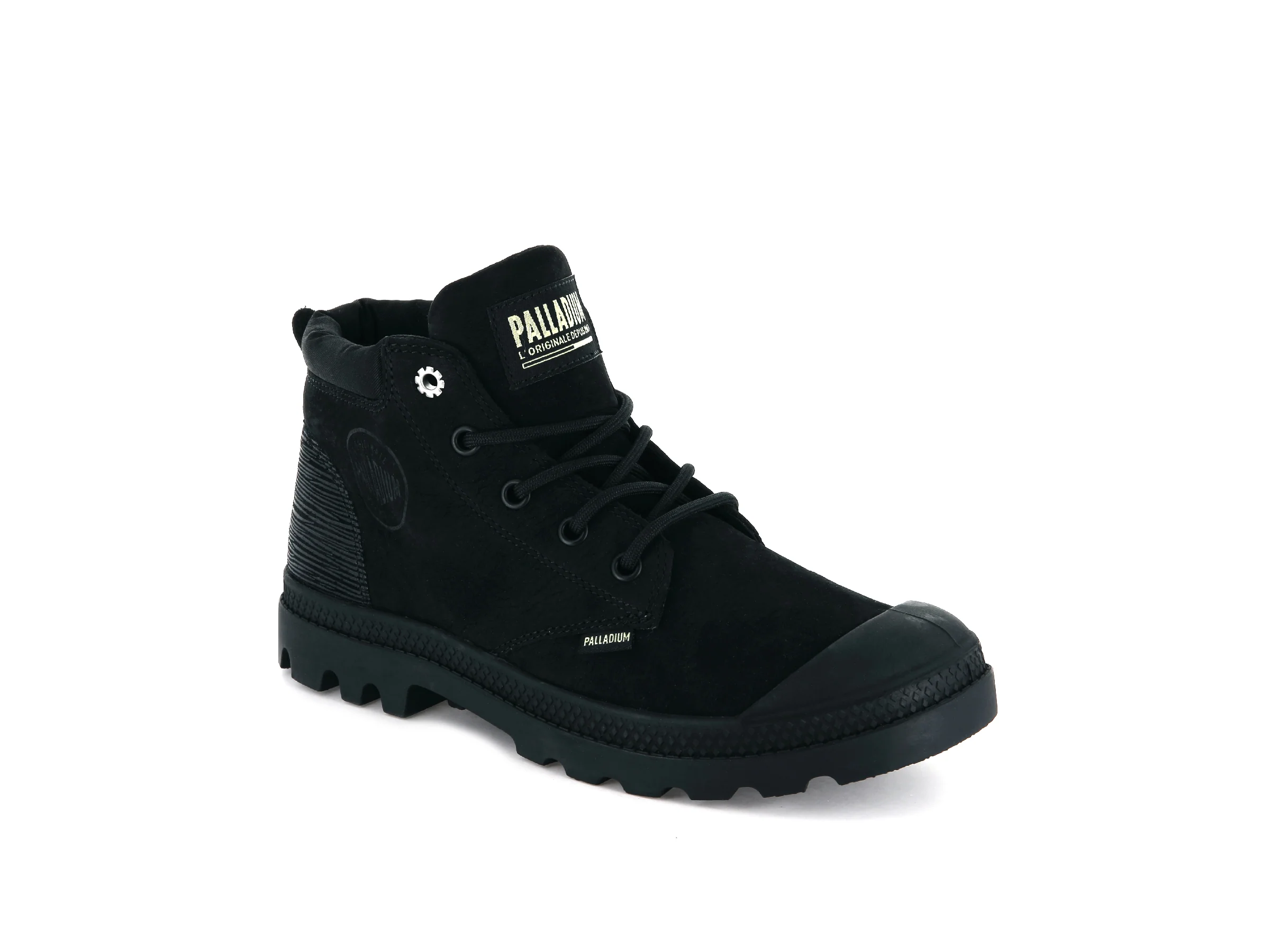 95561-035-M | WOMENS PAMPA LO CUFF LEATHER | BLACK/GREEN SHEEN - Image 2
